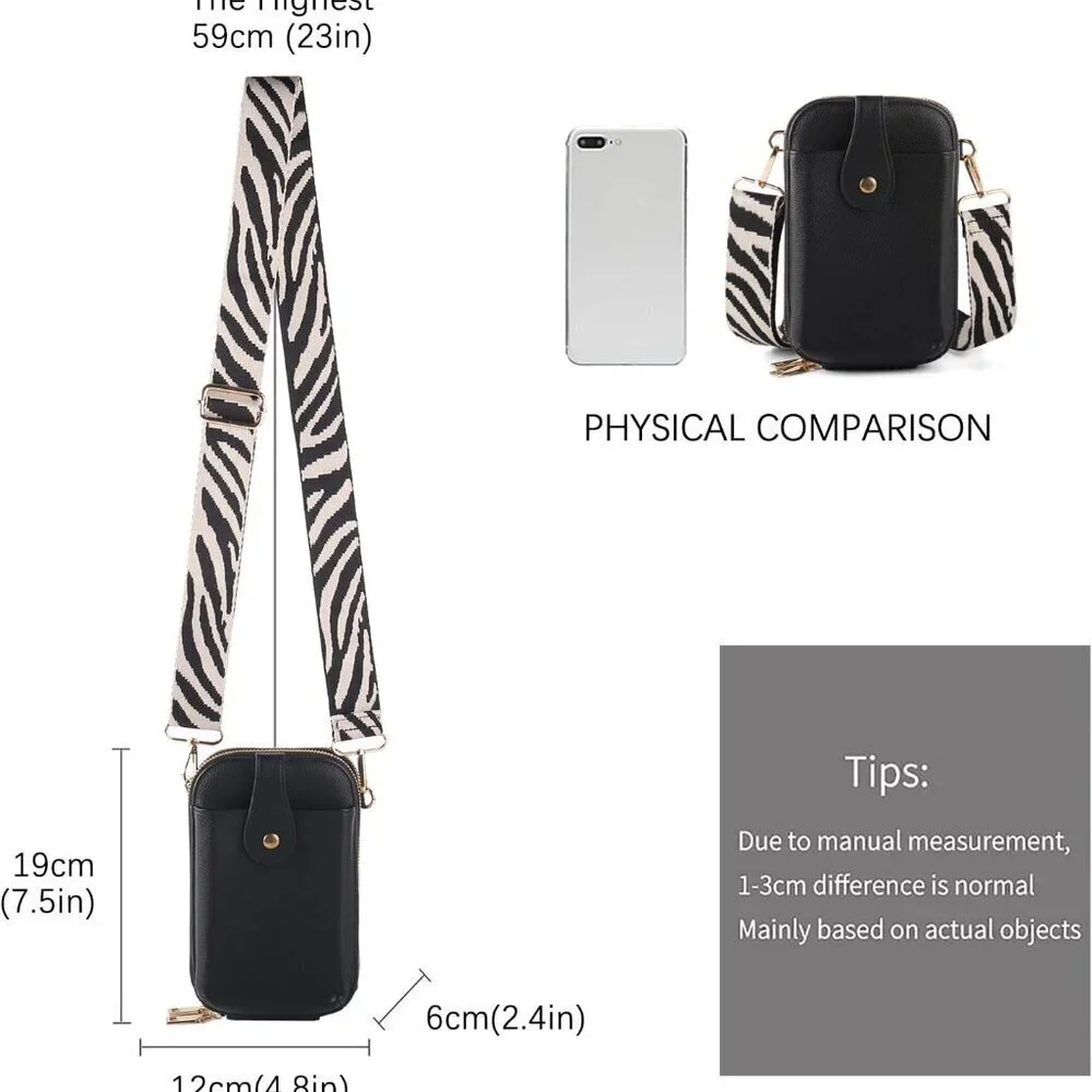 Small Faux Leather Crossbody Bag Women Travel Phone Wallet with Card Slots